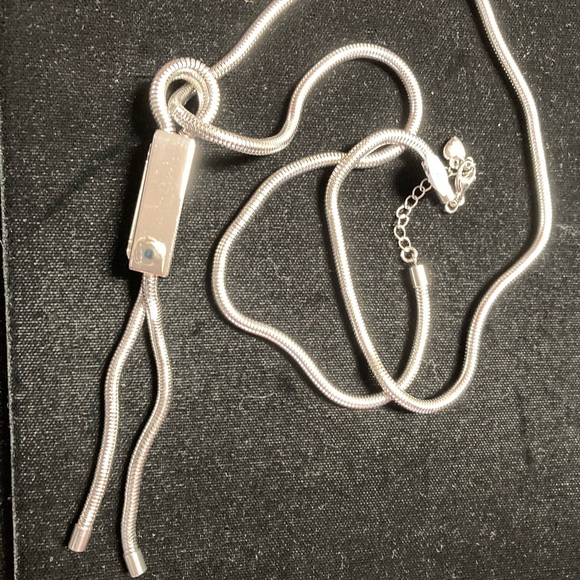 TOCARA. MARGARET Vitrum & Stainless Steel Necklace. 30” + 2” snake chain - Picture 3 of 4